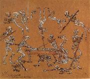 James Ensor Skeletons Playing Billiards oil on canvas